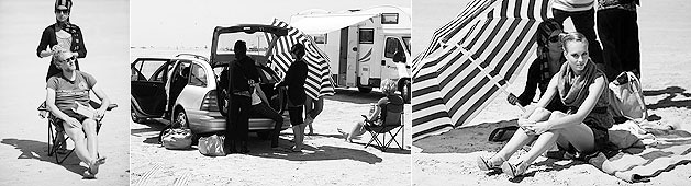 Fashionfotos für einen Modekatalog am Strand von Dänemark